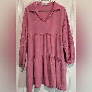 Pink Long Sleeve Dress